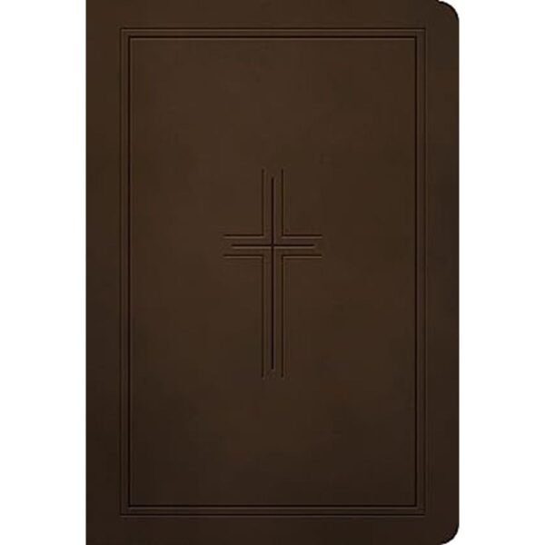 NLT Dark Brown Framed Cross Imitation Leather Premium Value Filament Compact Bible