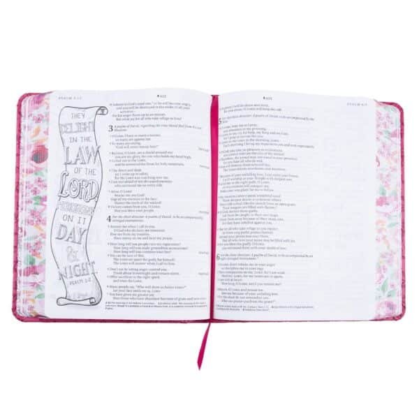 NLT Pink Peony Faux Leather Inspire Filament Bible - Image 6