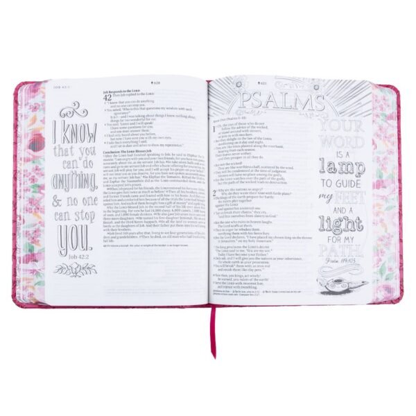 NLT Pink Peony Faux Leather Inspire Filament Bible - Image 7