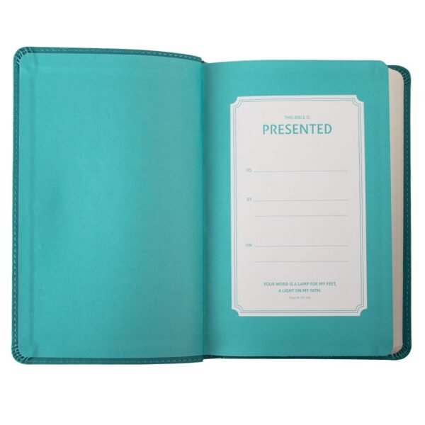 NIV Faux Leather Value Thinline Bible Teal Comfort Print - Image 3