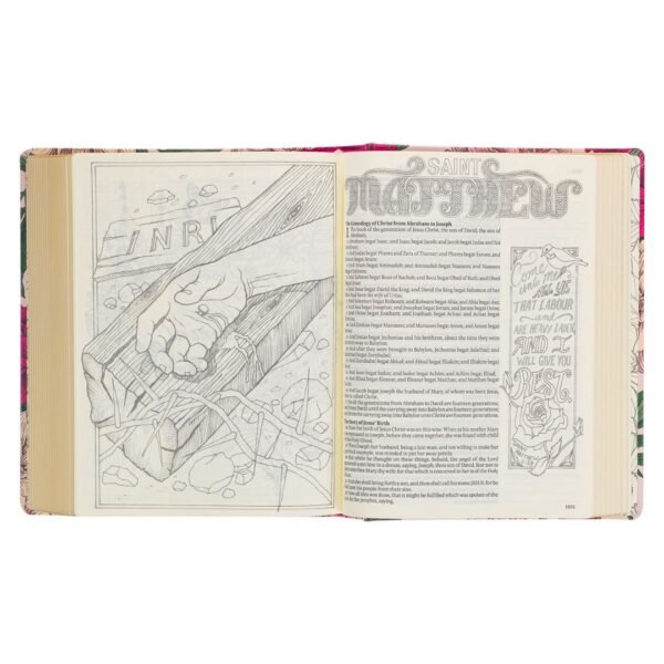 KJV Pink Floral Hardcover My Creative Bible - Image 8