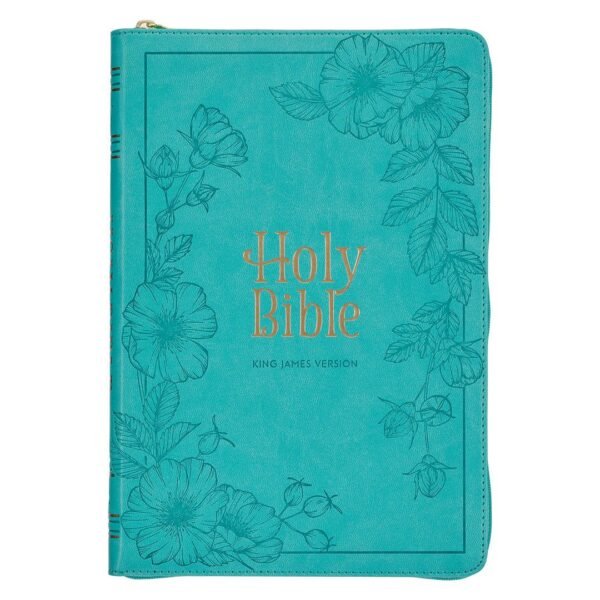 KJV Teal Faux Leather Thinline Bible Large Print