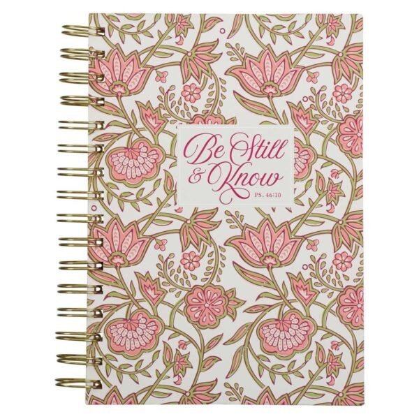 Be Still And Know Pink Large Wirebound Journal