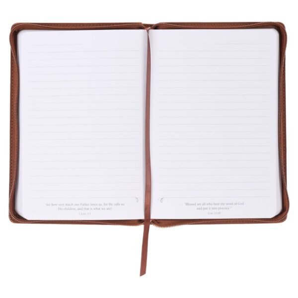 Be Strong & Courageous Brown (Faux Leather Journal With Zipped Closure) - Image 6